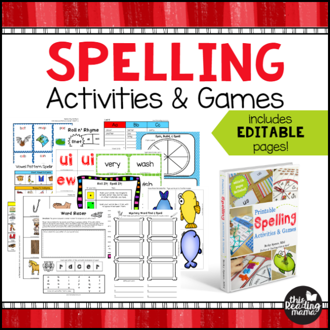 Printable Spelling Activities and Games Cover