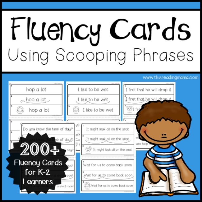K-2 Fluency Cards Using Scooping Phrases - This Reading Mama