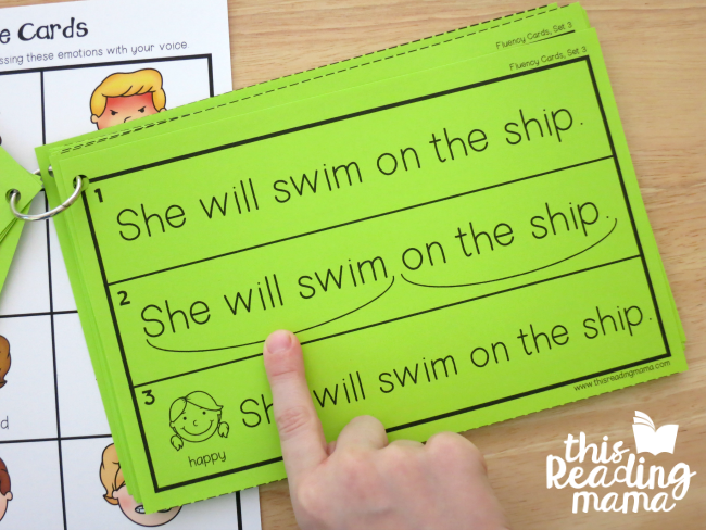 K-2 cards from the Reading Fluency Cards Bundle Pack