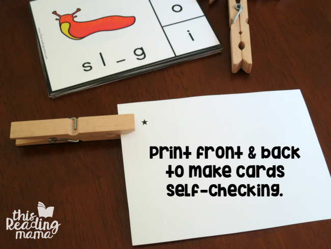 print self-checking stars for short vowel clip cards