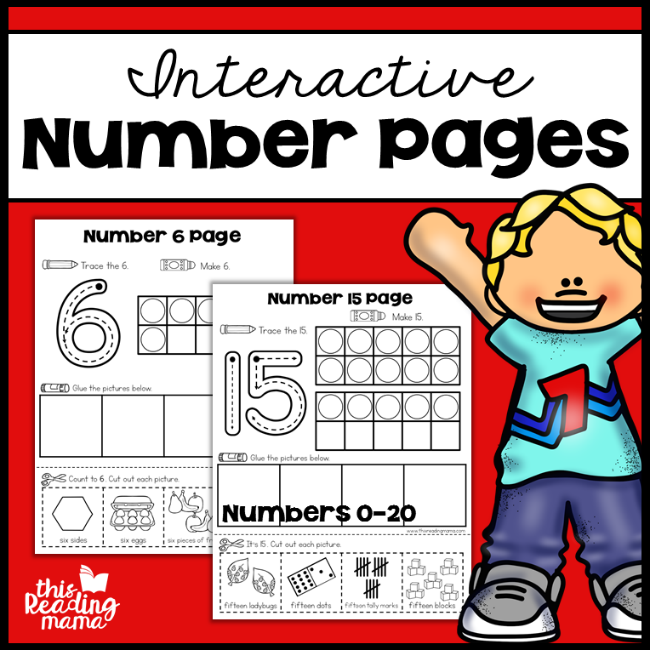 Interactive Number Pages - This Reading Mama