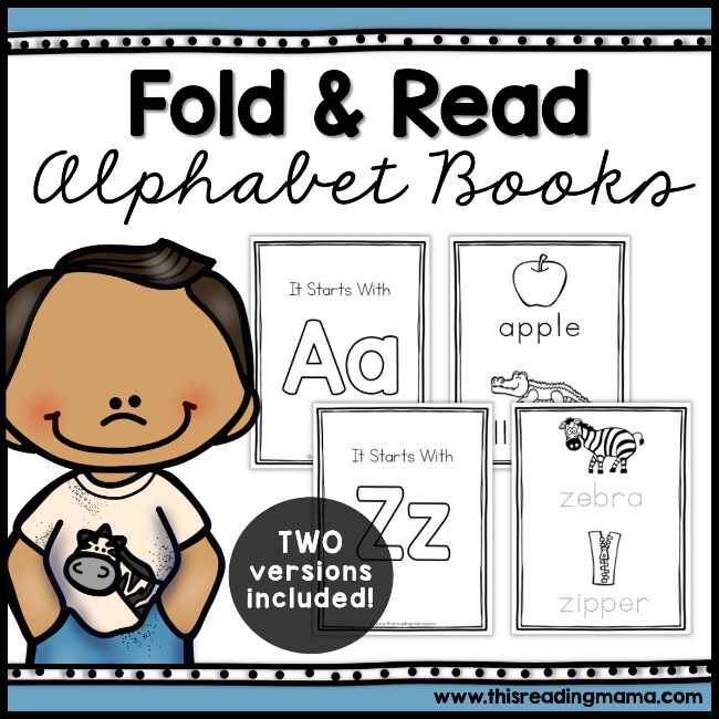 No Prep Fold and Read Alphabet Books - This Reading Mama