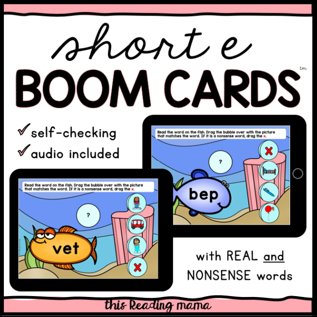 Short e CVC Boom Learning Deck - This Reading Mama