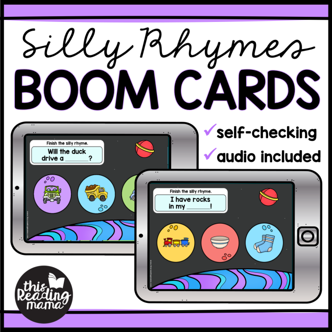 Silly Rhymes Boom Learning Deck - This Reading Mama