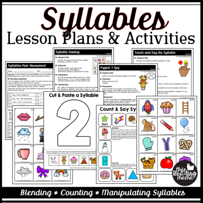 Syllable Awareness Lesson Plans and Printable Activities - This Reading Mama