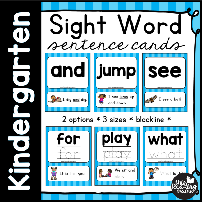 Kindergarten Sight Word Sentences - This Reading Mama