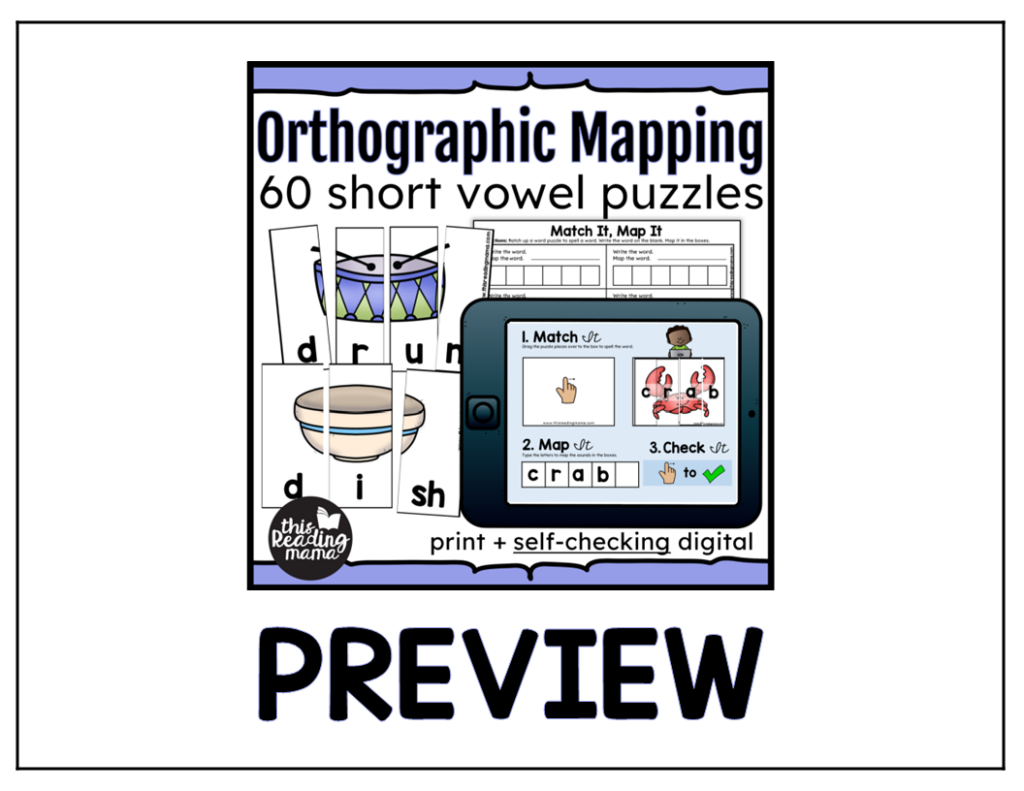 Short Vowel Orthographic Mapping Puzzles Preview - This Reading Mama