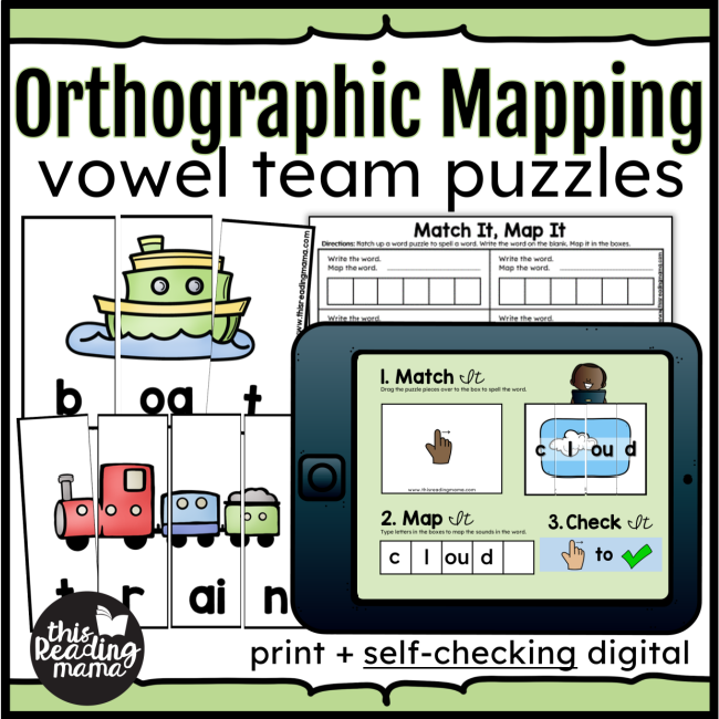 Vowel Team Orthographic Mapping Puzzles - This Reading Mama