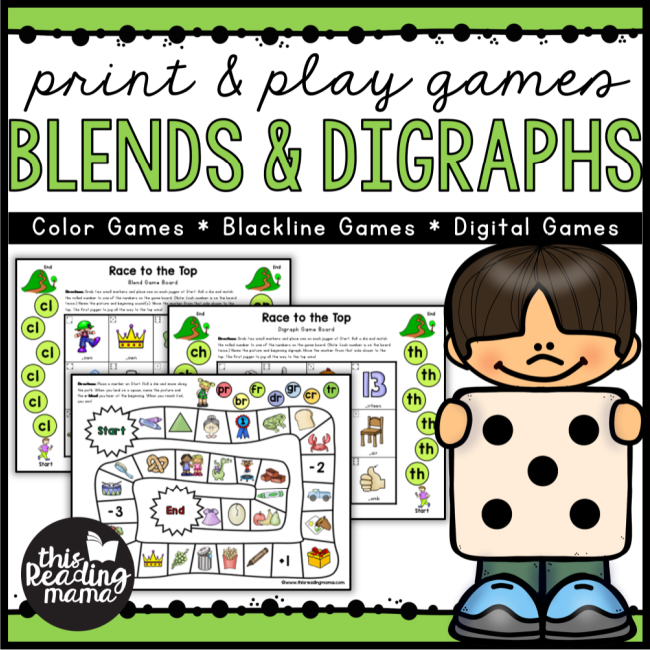 Print and Play Blends and Digraphs Games - This Reading Mama