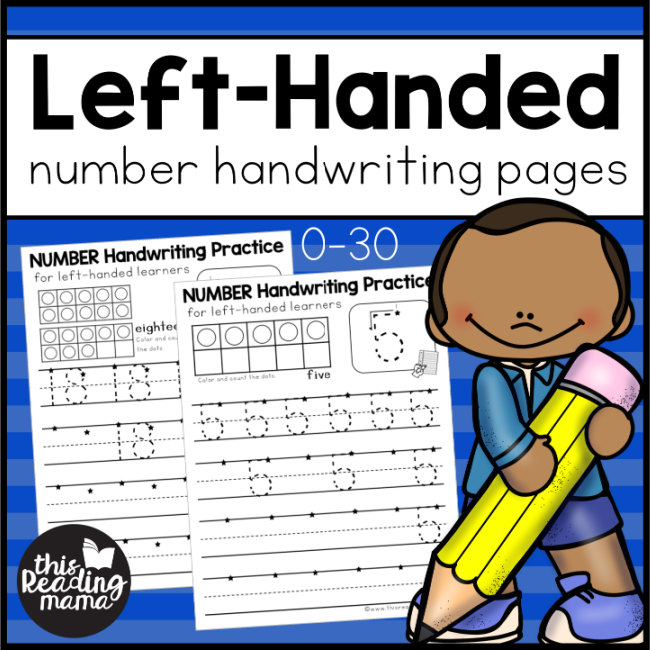 Left-Handed Number Handwriting Pages (for Numbers 0-30) - This Reading Mama