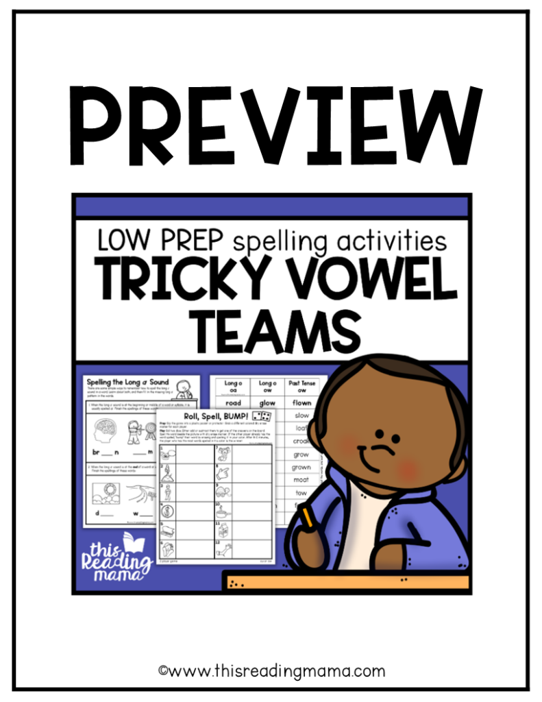 Tricky Vowel Team Spellings Preview - This Reading Mama