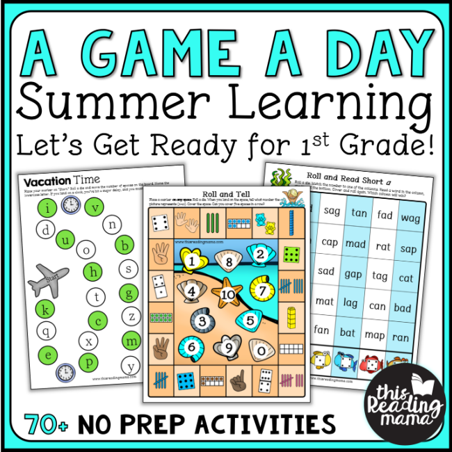 K-1 Summer Learning Games Pack - This Reading Mama