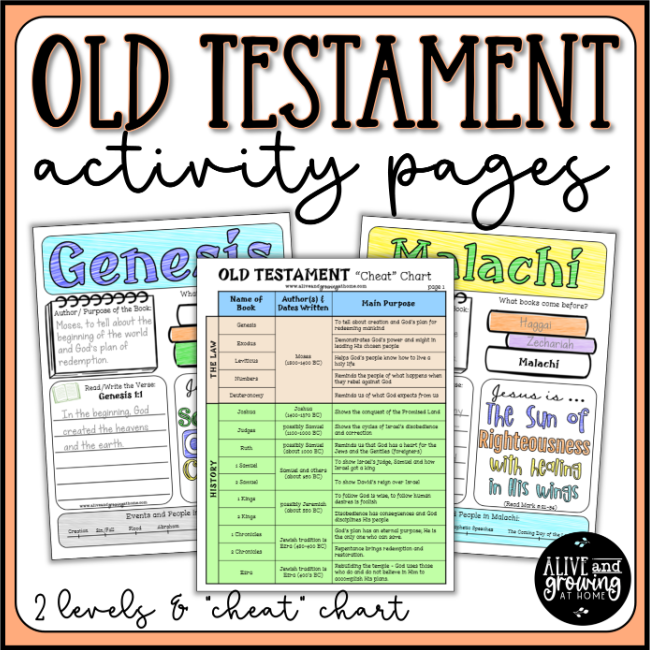 Old Testament Activity Pages ~ Alive and Growing at Home