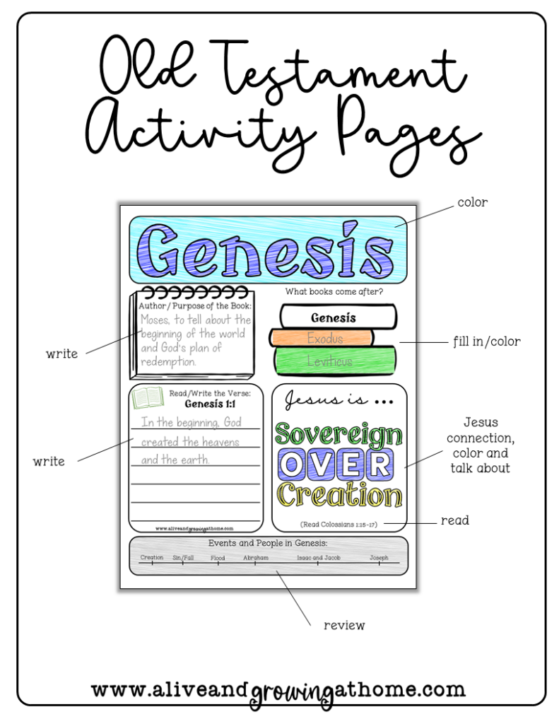 Old Testament Activity Pages ~ preview of page
