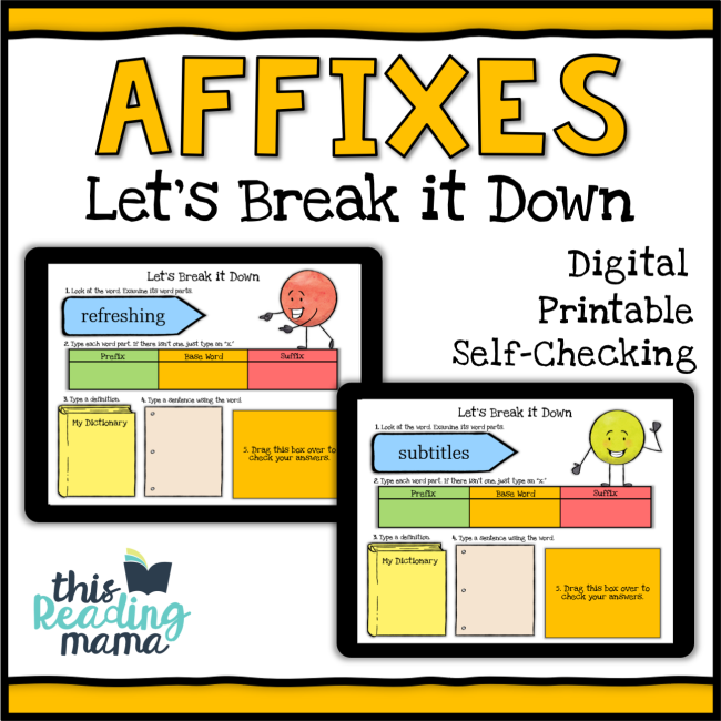 Break it Down Affix Cards - Digital and Printable - This Reading Mama
