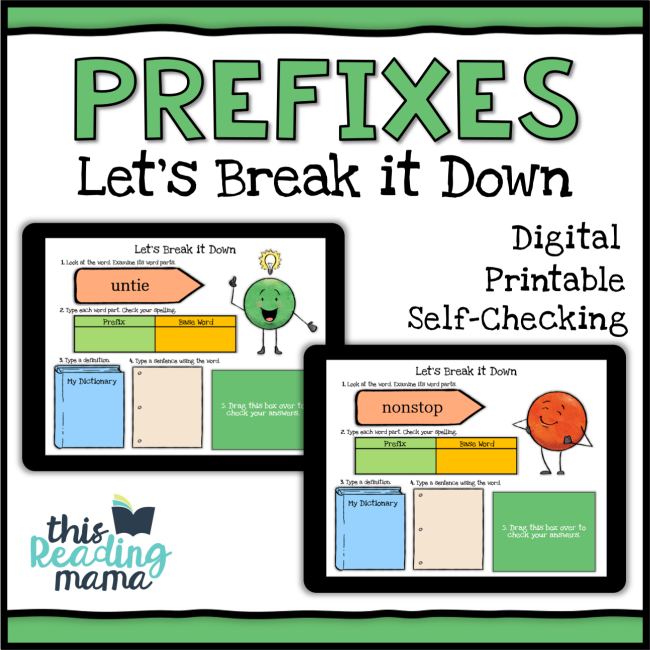 Break it Down Prefix Cards - Digital and Printable - This Reading Mama