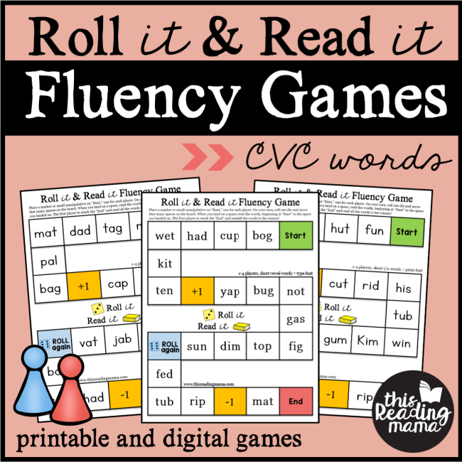 CVC Fluency Games ~ This Reading Mama