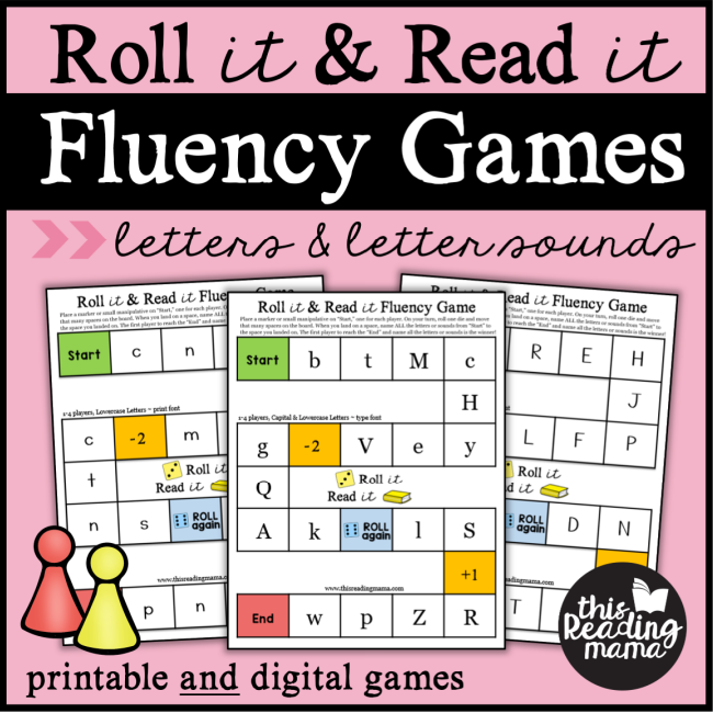 Letter Fluency Games ~ Roll it, Read it ~ This Reading Mama