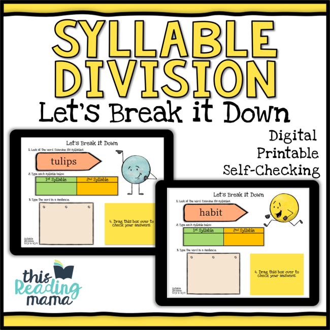 Break it Down Syllable Division Cards - This Reading Mama