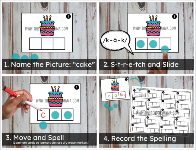CVCe Mapping Cards - Steps 1-4 - This Reading Mama