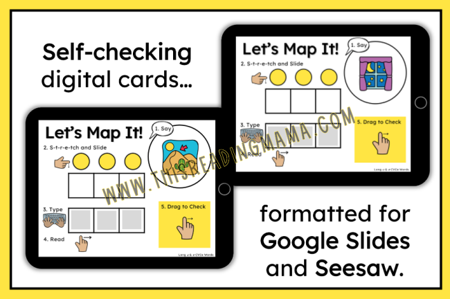 Long e and u CVCe Mapping Cards - digital examples